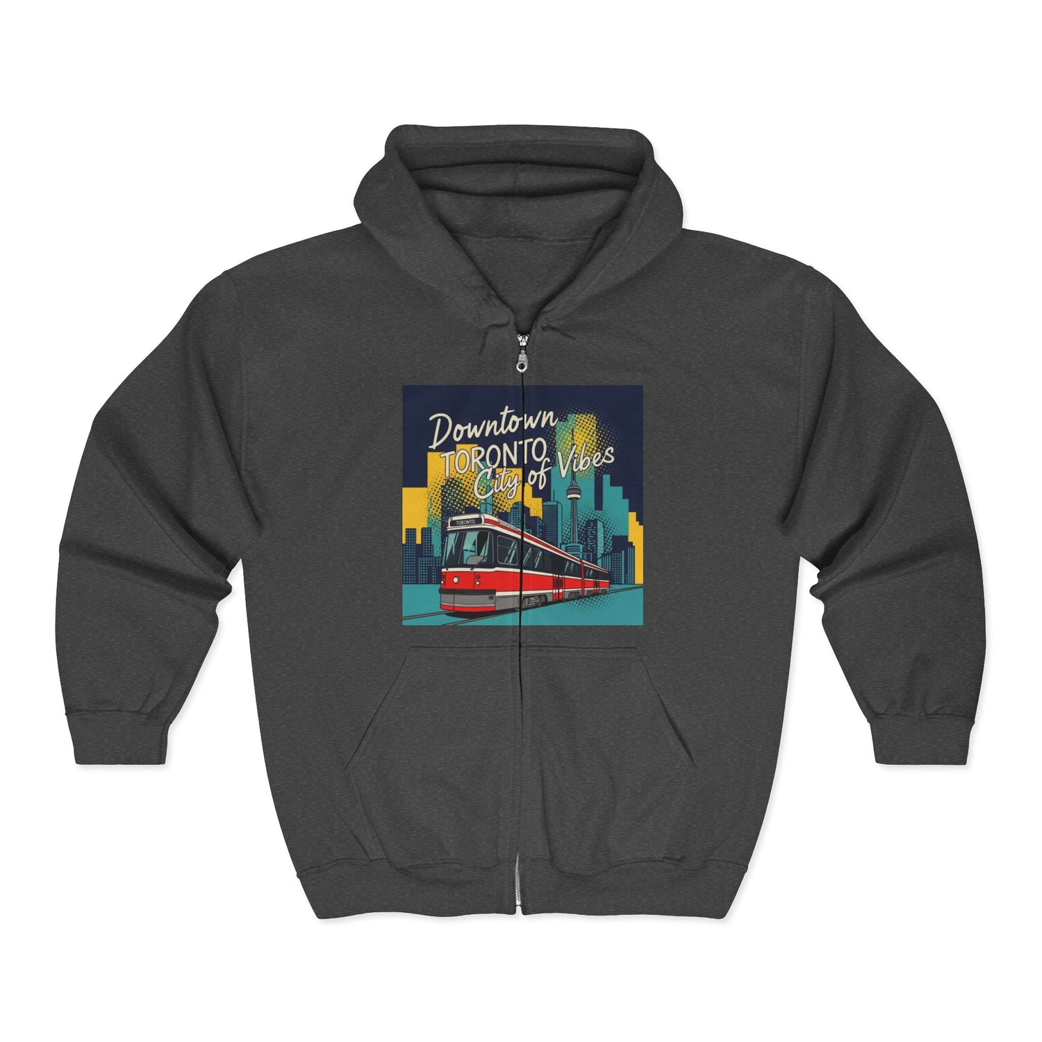 Toronto Tram Hoodie, Cozy Zip-Up Sweatshirt, City Life Apparel, Toronto [...]