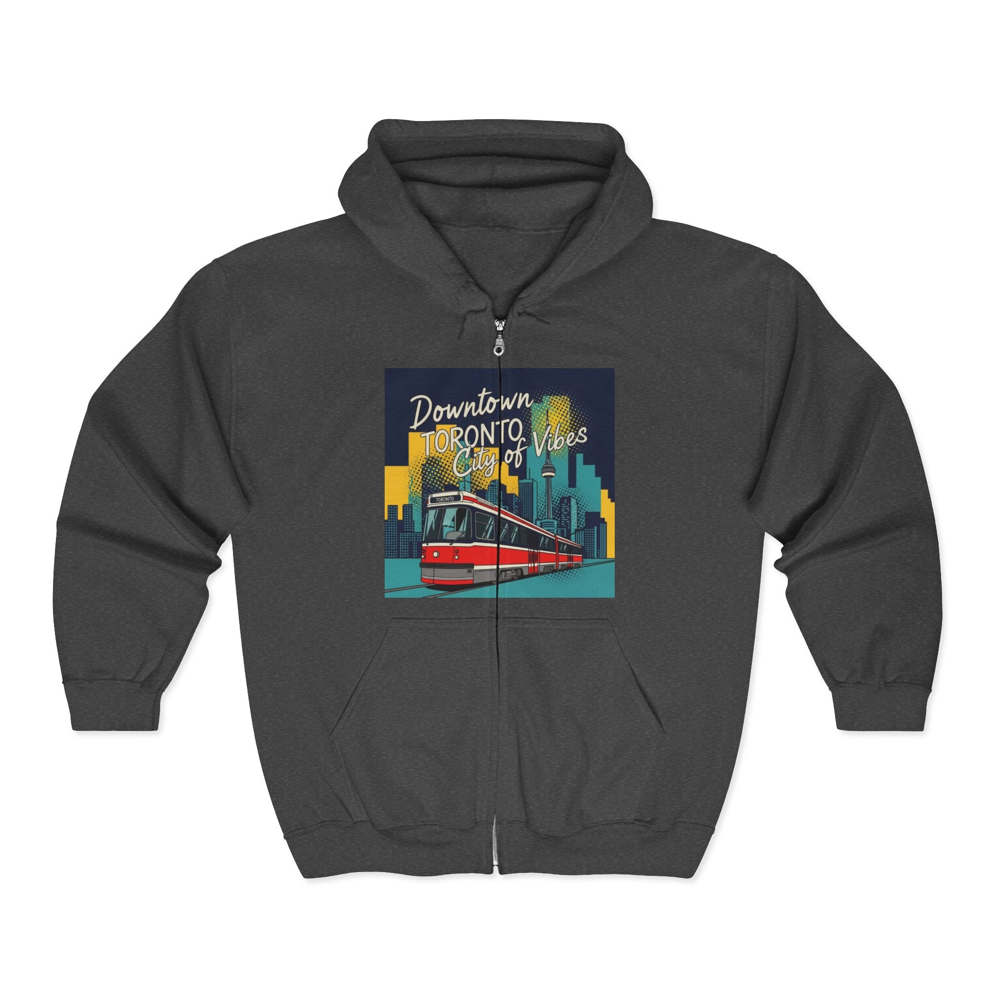 Toronto Tram Hoodie, Cozy Zip-Up Sweatshirt, City Life Apparel, Toronto [...]