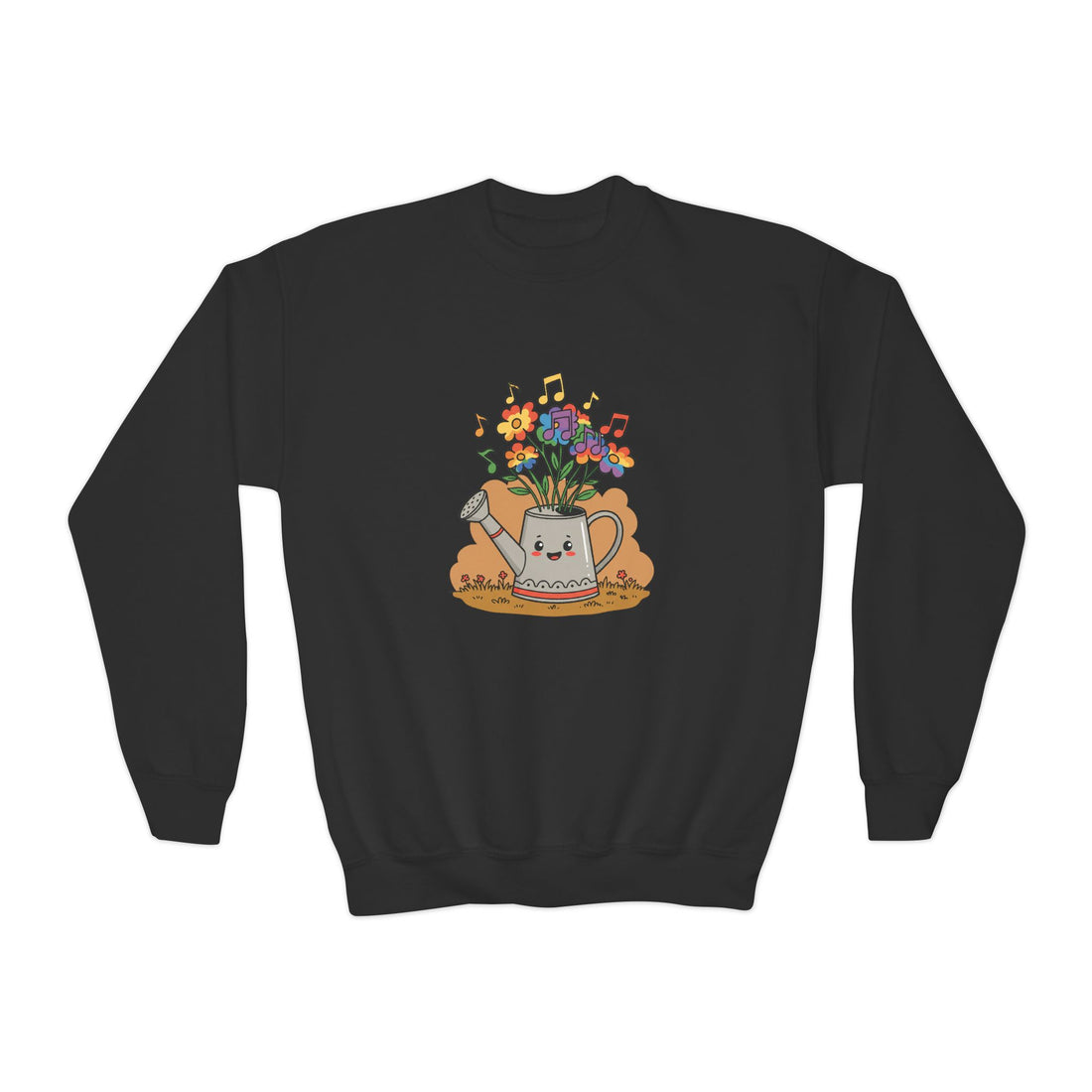 Cute Floral Music Youth Crewneck Sweatshirt