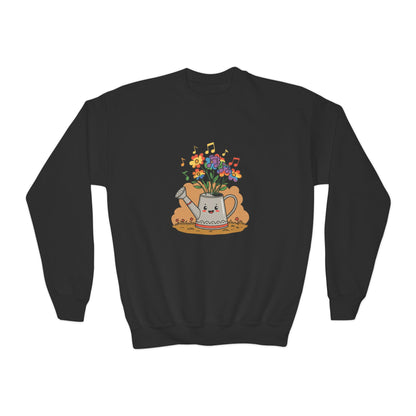 Cute Floral Music Youth Crewneck Sweatshirt