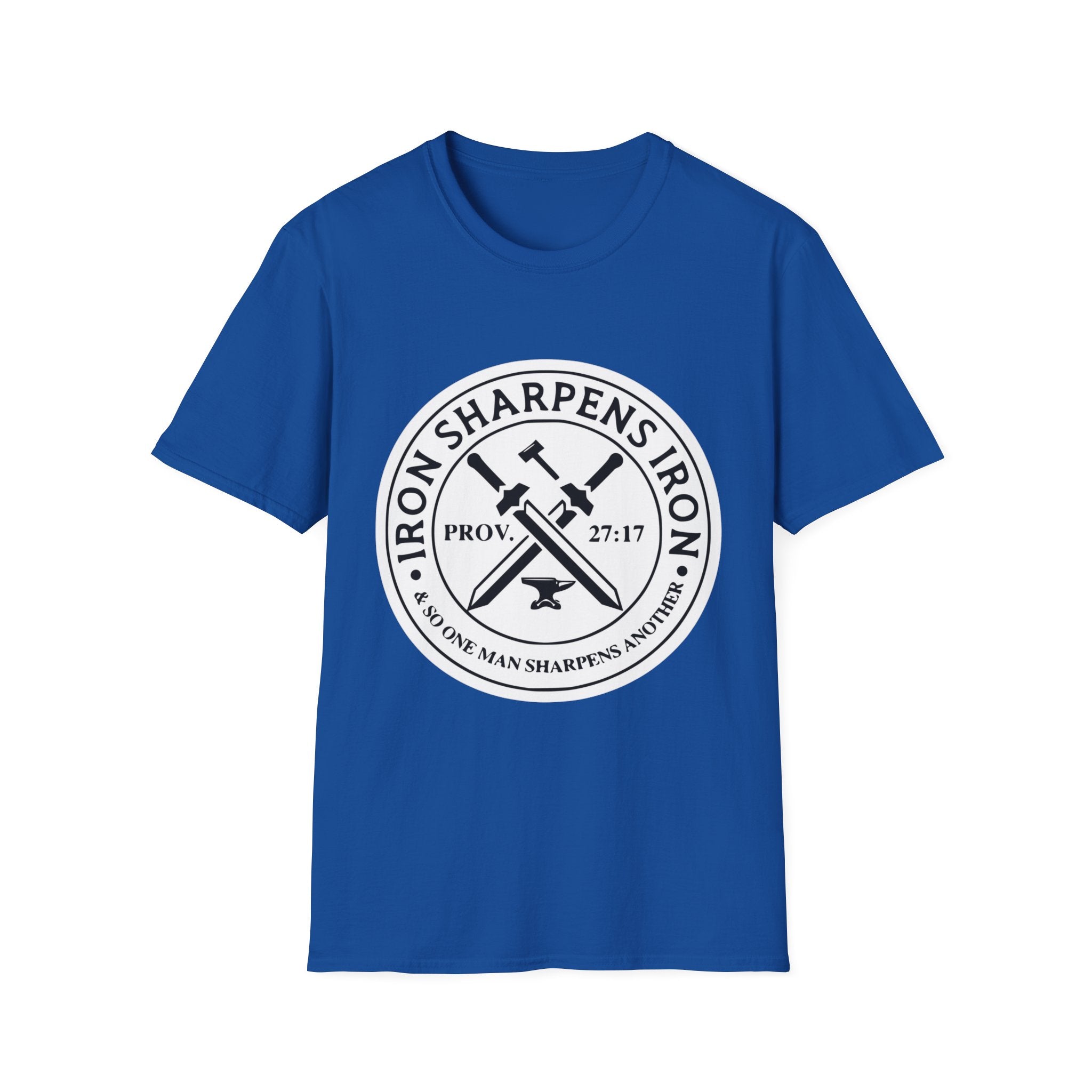 T-Shirt — "Iron Sharpens Iron" Christian Workout Tee (Prov. 27:17)
