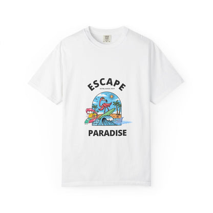 Escape Paradise Unisex Garment-Dyed T-shirt | Tropical Vibes Tee for Beach Lovers