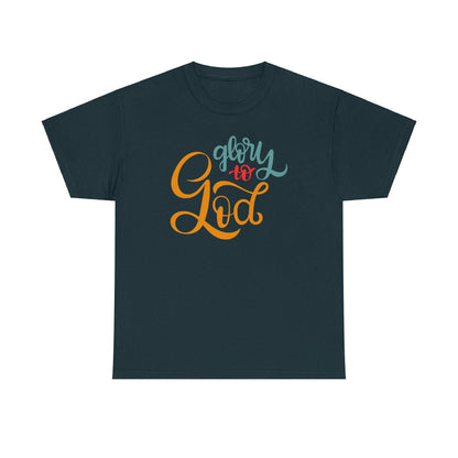 Unisex Heavy Cotton Tee Glory to God Printed T-Shirt Durable &amp; Stylish