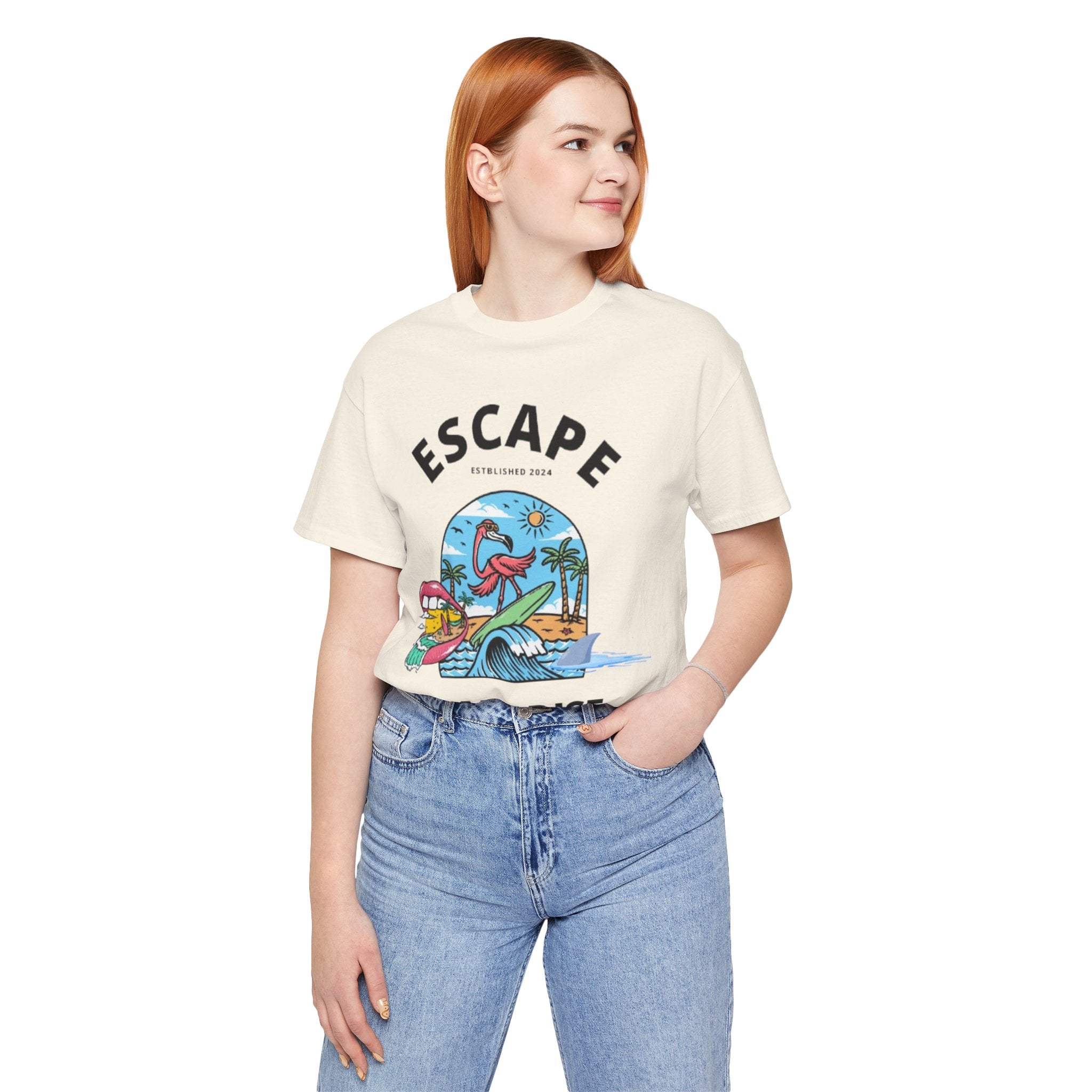 Unisex Graphic Tee - Eco-Friendly Unisex Jersey T-Shirt - Comfortable Casual Wear Tee - Escape Paradise Printed Tee - Gift