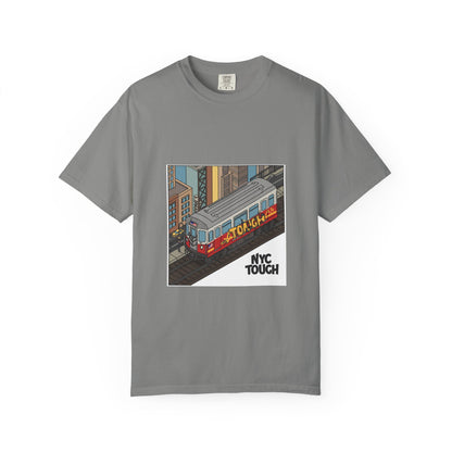 NYC Touch Unisex Garment-Dyed T-Shirt - Cool Light Blue Tee with City Graphics
