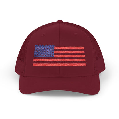 USA Flag Embroidered Snapback Trucker Cap, Perfect Gift for Patriotic Events, Outdoor Adventures, Summer BBQs, Father&