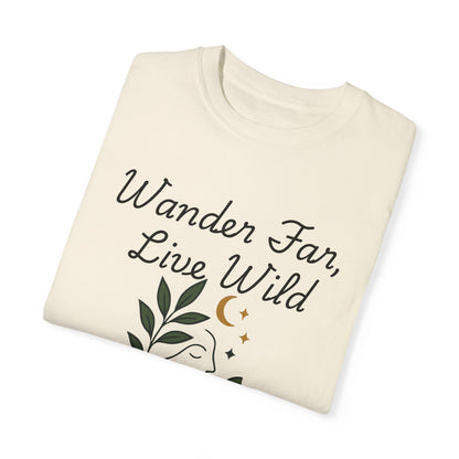 Wander Far, Live Wild T-Shirt - Comfortable Unisex Tee for Nature Lovers