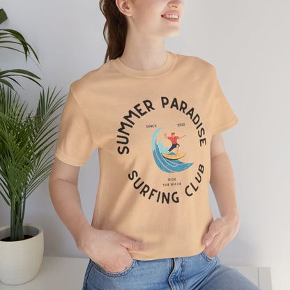 Unisex Graphic Tee - Paradise Club Printed Eco-Friendly Jersey T-Shirt