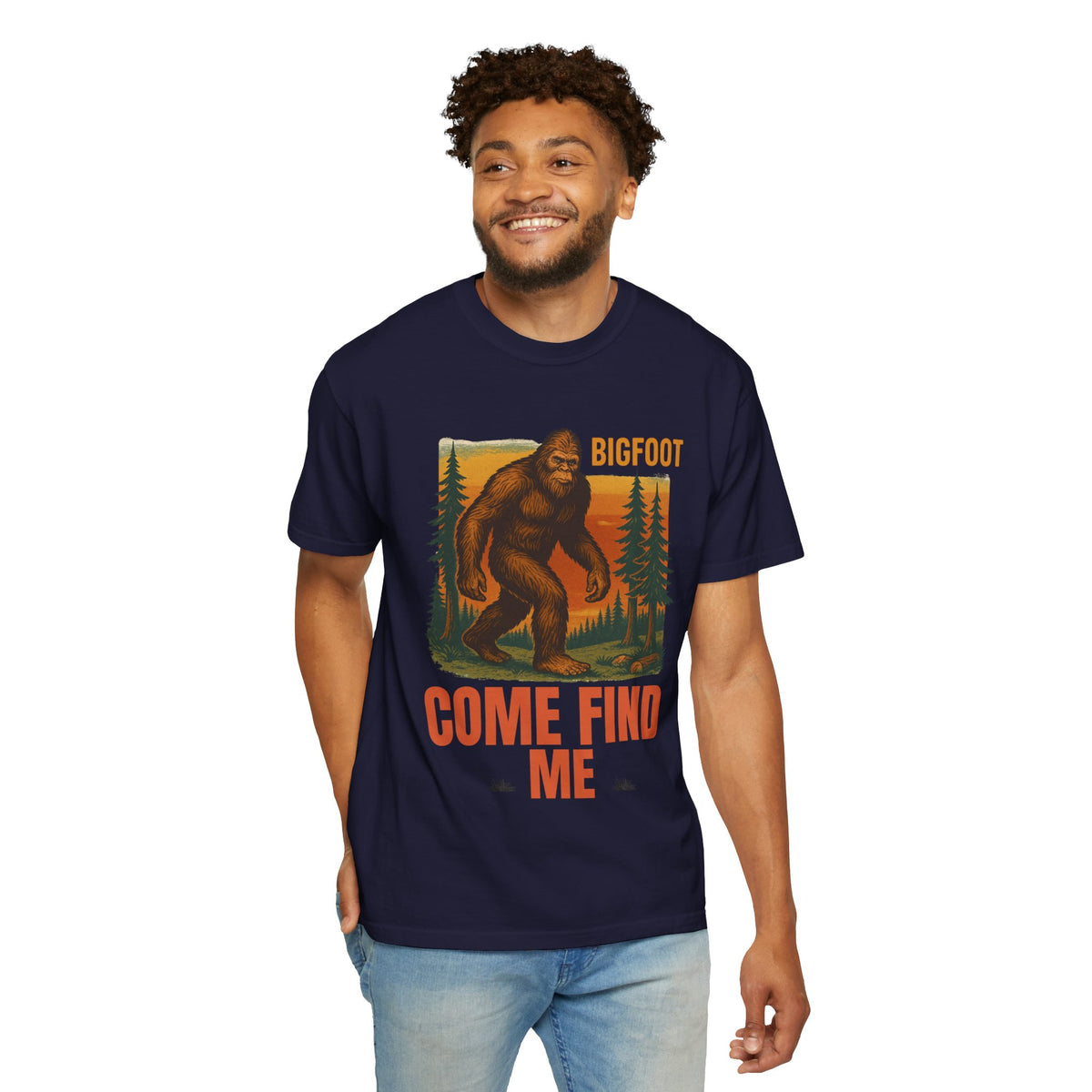 Bigfoot Come Find Me T-Shirt, Unisex Tee for Nature Lovers, Adventure Gear, Wilderness Apparel, Fun Gift for Outdoorsy Friends
