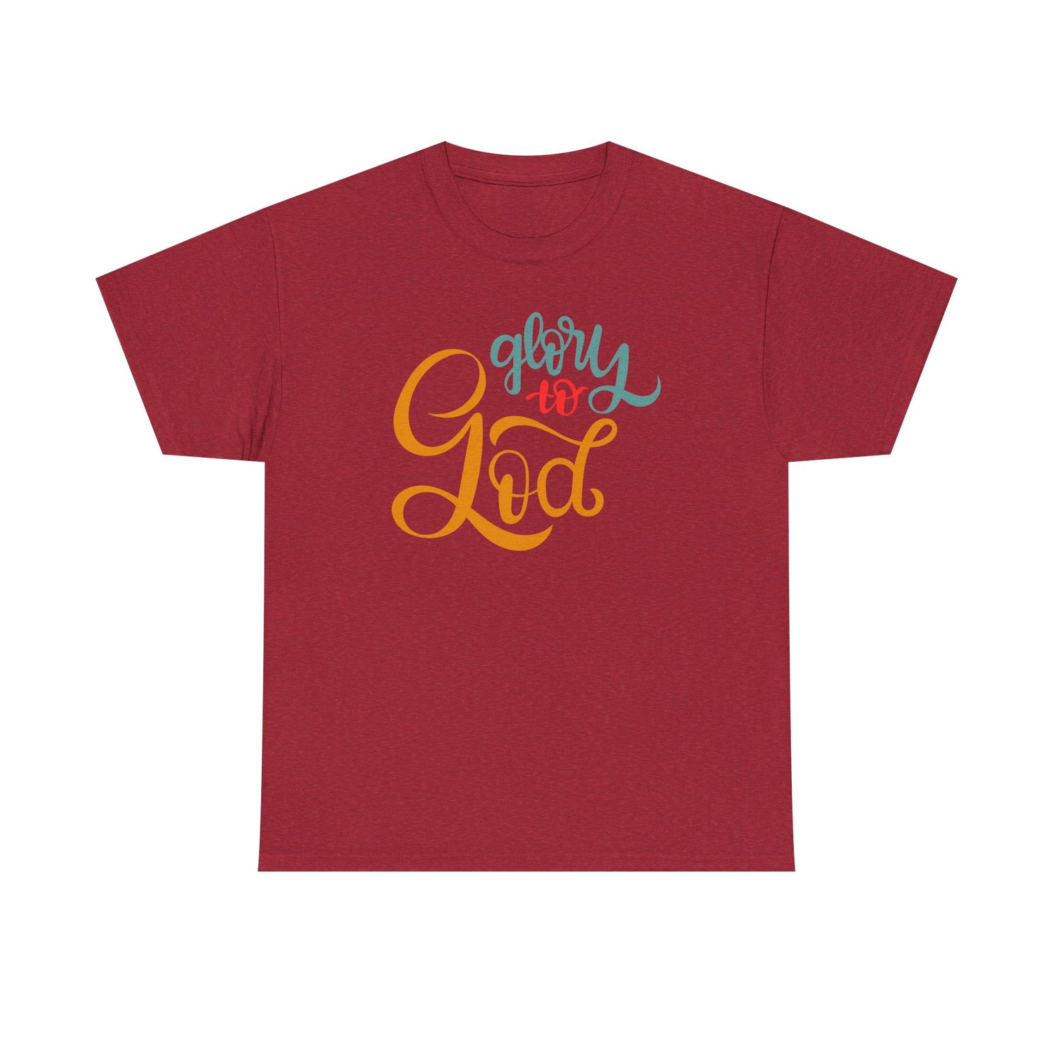 Unisex Heavy Cotton Tee - Glory to God Printed  T-Shirt - Comfortable Casual Wear Tee - Unique Graphic Tee - Gift