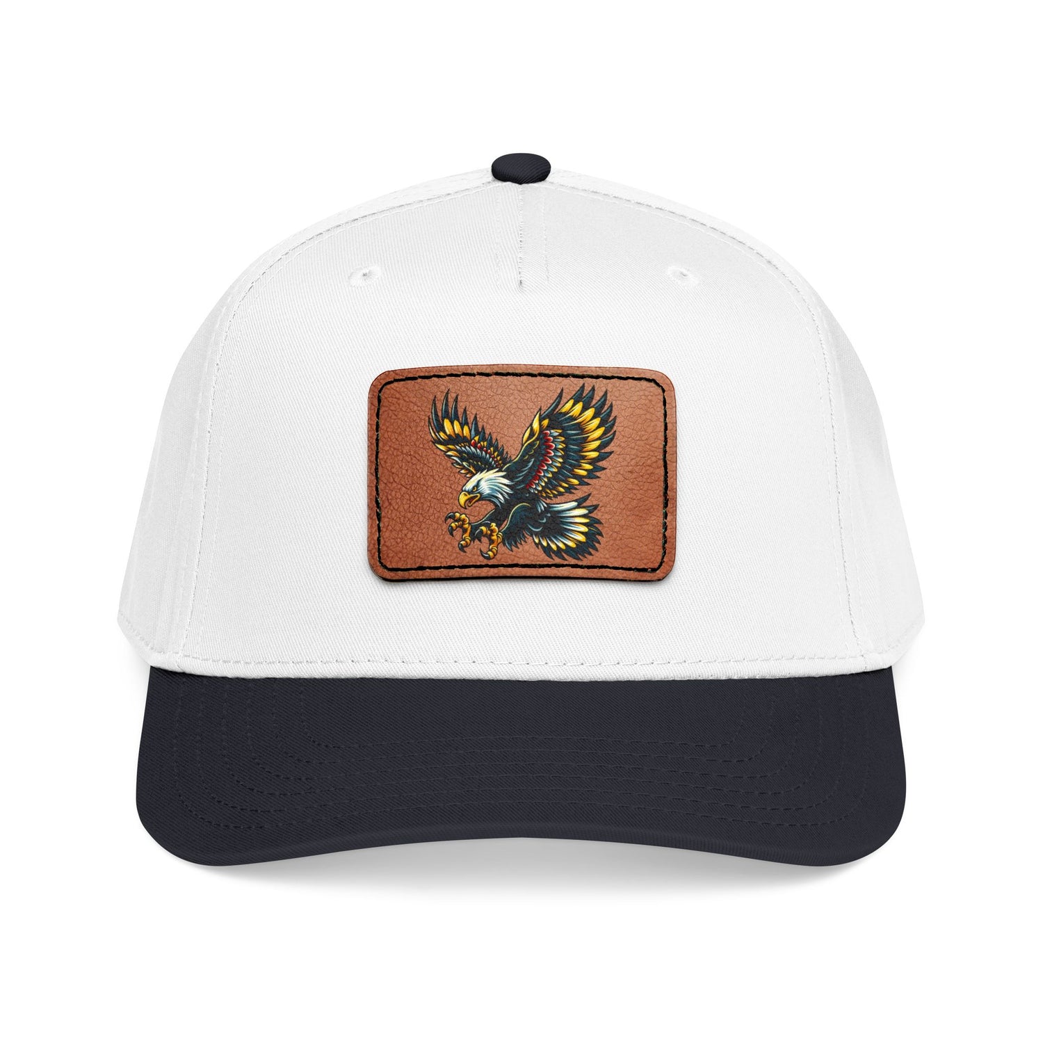 Eagle Leather Patch Baseball Cap — Vintage Flight Embroidered Patch Hat