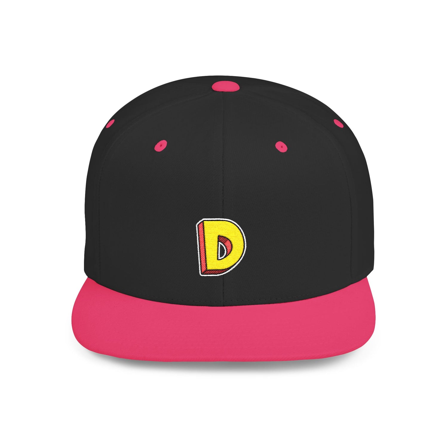 Flat Bill Snapback Cap - D represent Deron Cap, Hat with Letter Design, Baseball Cap for Men, Women and Kids, Adjustable Snapback Cap,