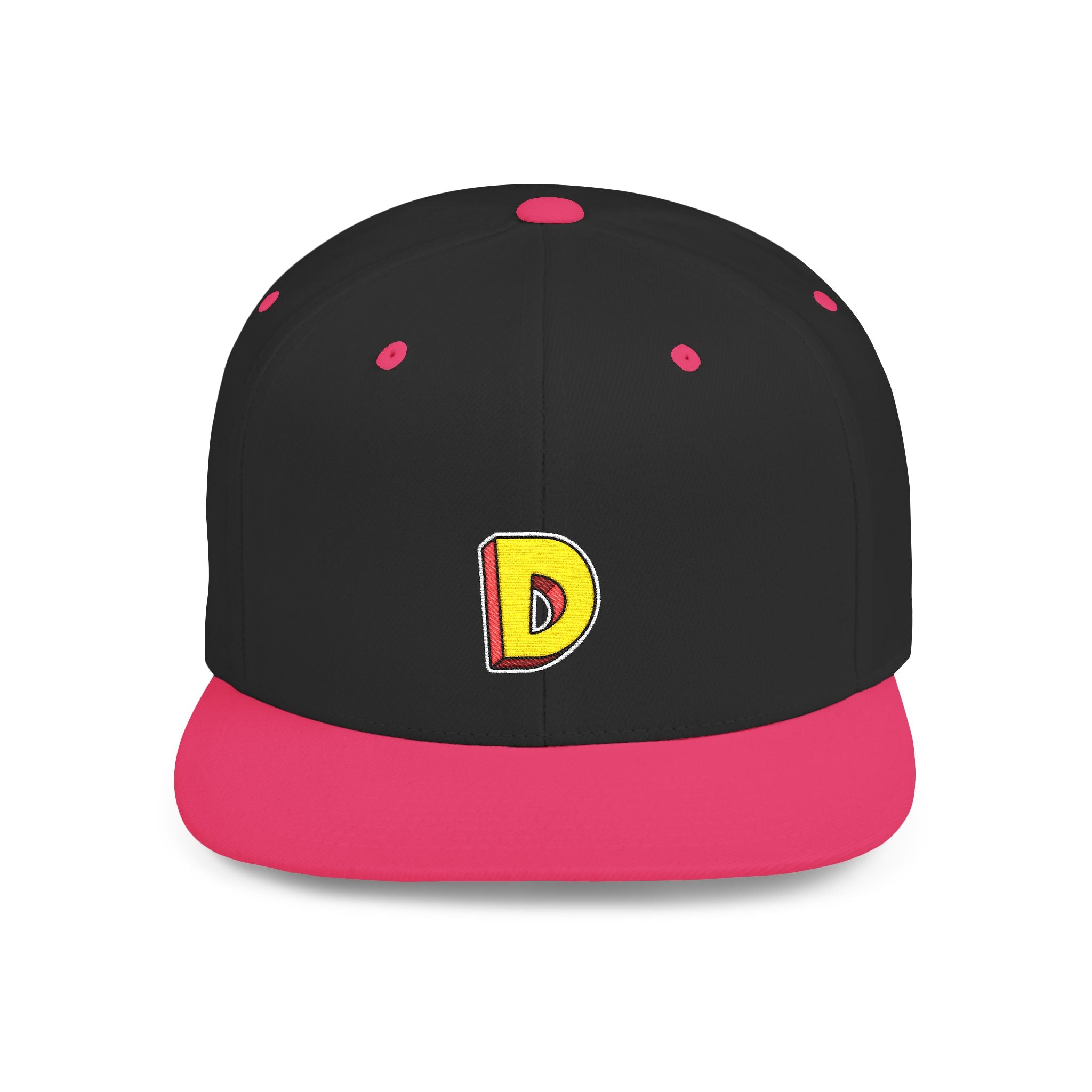 Flat Bill Snapback Cap - D represent Deron Cap, Hat with Letter Design, Baseball Cap for Men, Women and Kids, Adjustable Snapback Cap,