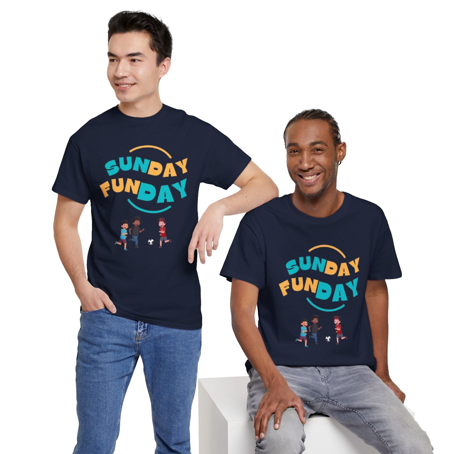 Unisex Heavy Cotton Tee - Sunday Funday Printed  T-Shirt - Comfortable Casual Wear Tee - Unique Graphic Tee - Gift