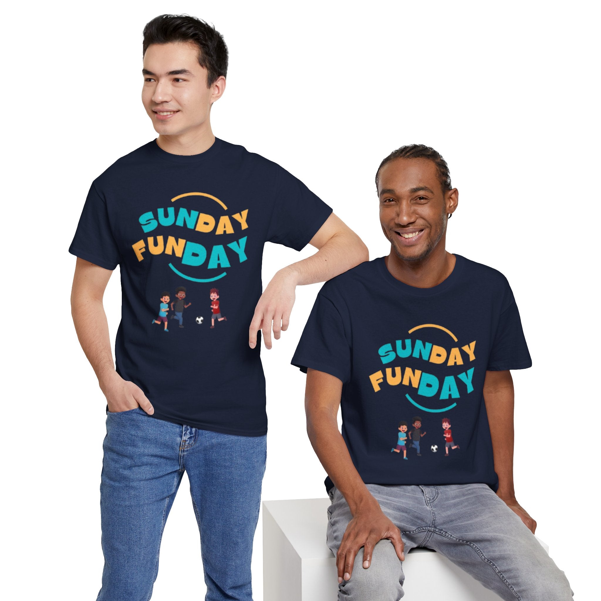 Unisex Heavy Cotton Tee - Sunday Funday Printed  T-Shirt - Comfortable Casual Wear Tee - Unique Graphic Tee - Gift