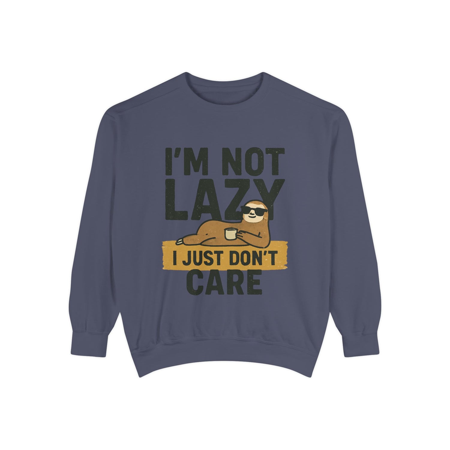 Lazy Sloth Sweatshirt - Relaxed Fit, Cozy Lounge Wear, Gift for Sloth Lovers, Funny Statement Apparel, Perfect for Relaxation Days