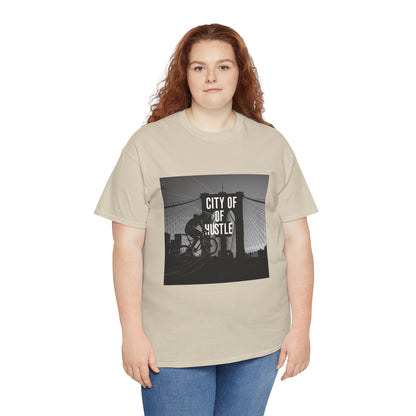 City of Hustle Unisex Heavy Cotton Tee - Motivational Streetwear for Urban Go-Getters