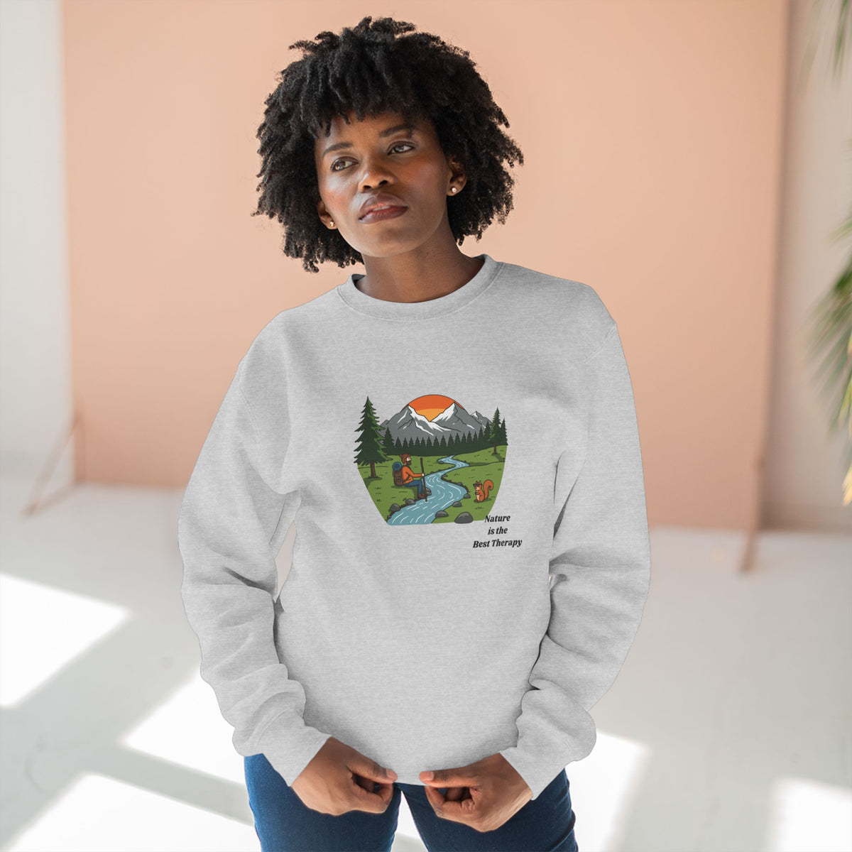 Nature Therapy Unisex Crewneck Sweatshirt | Cozy Outdoor Vibes