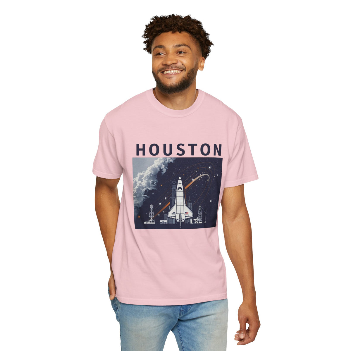 Houston Space Exploration T-shirt - Unisex Garment-Dyed Tee, Astronaut Gift, NASA Fan Apparel, Space Lover&
