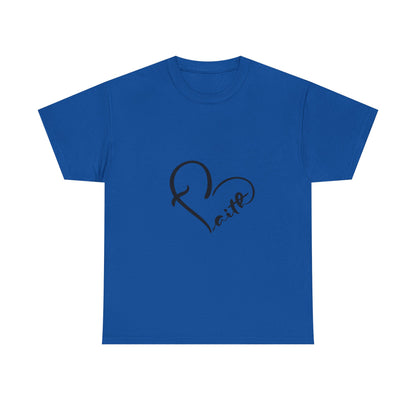 Unisex Heavy Cotton Tee - Stylish Heart Design for Love Enthusiasts