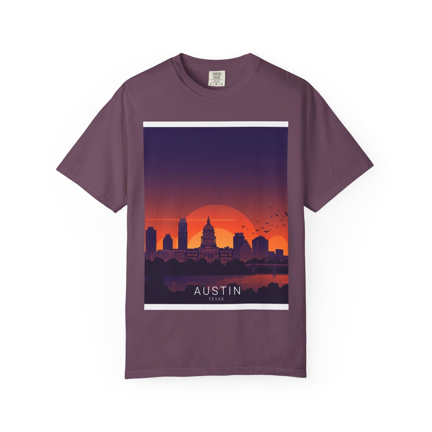 Austin Skyline Sunset T-Shirt — Retro Cityscape Graphic Tee