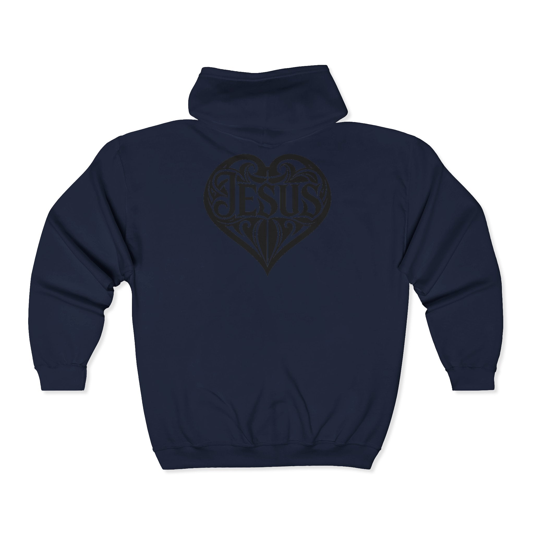 Heart Dagger Zip Hoodie – Gothic Heartline Full-Zip Sweatshirt