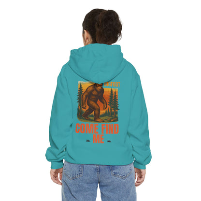 Bigfoot Come Find Me Hoodie | Unisex Garment-Dyed, Fun Wilderness Apparel, Unique Gift for Adventure Lovers, Ideal for Outdoor [...]