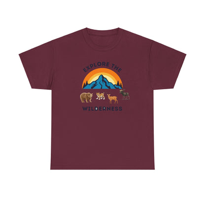 Explore The Wilderness Printed Unisex Tee - Casual Wear Graphic Shirt - Mens/Womens Top - Unique comfort Tee - Gift - Festival Apparel