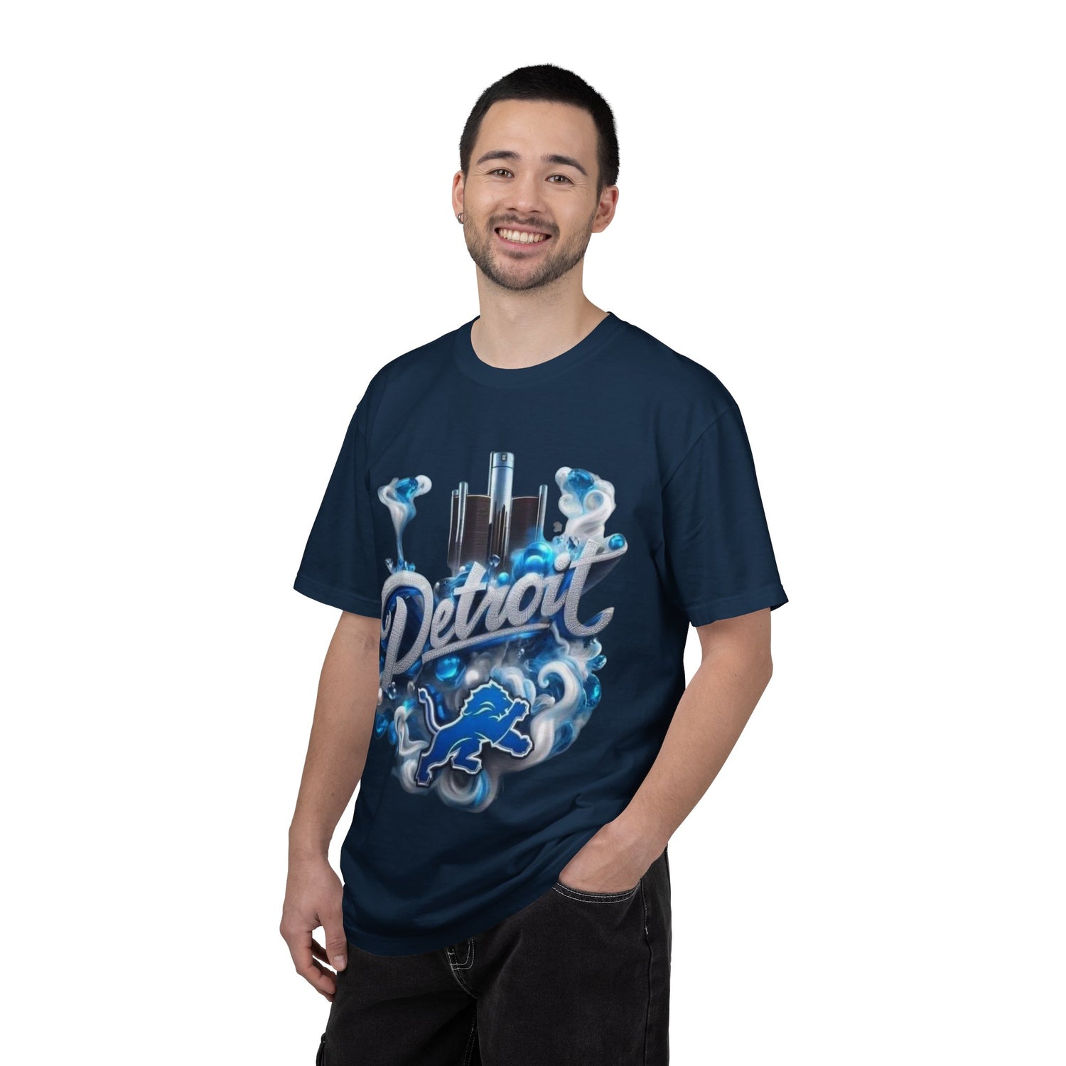Detroit Skyline Lions T-Shirt — Retro Motor City Graphic Tee