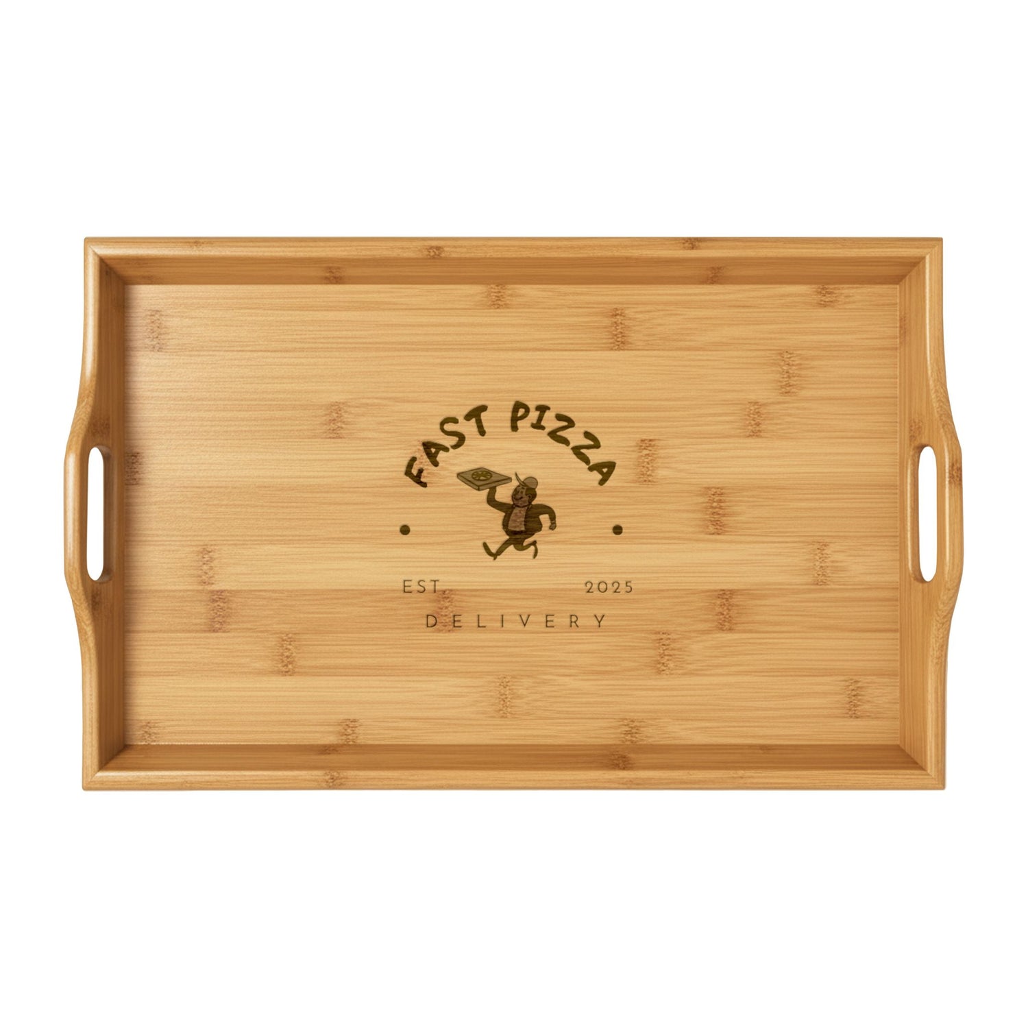 Engraved Bamboo Serving Tray — &