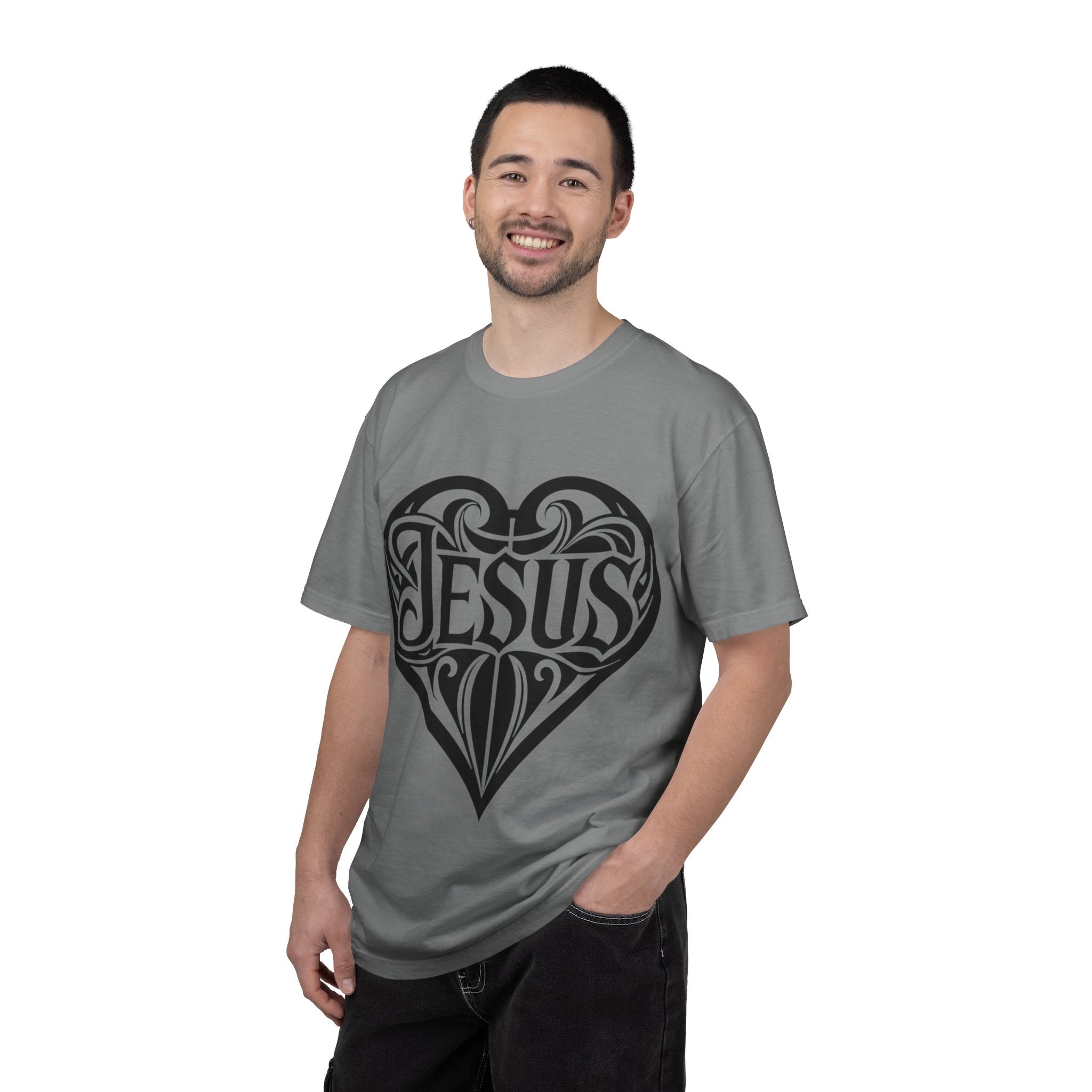 Jesus Heart T-Shirt — Tribal Script Faith Tee