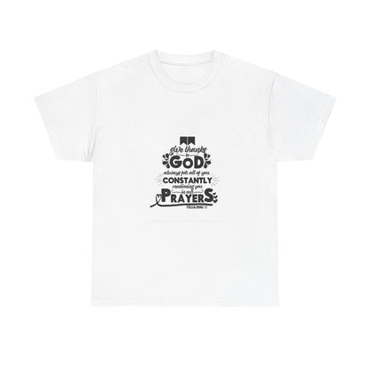 Inspirational Unisex Heavy Cotton Tee – ‘Give Thanks to God’ Prayer Shirt