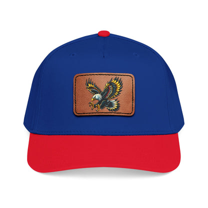 Eagle Leather Patch Baseball Cap — Vintage Flight Embroidered Patch Hat