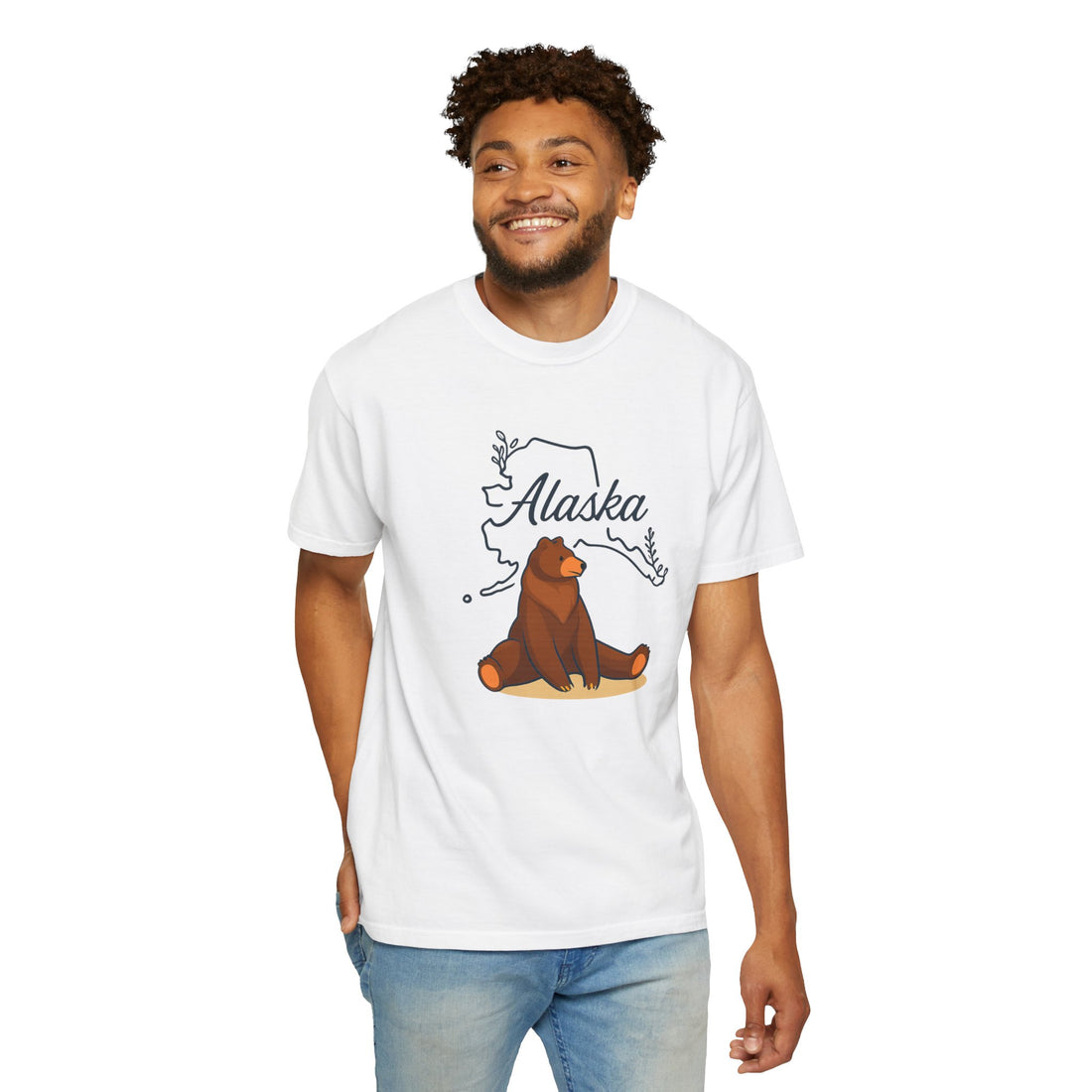 Alaska Bear Graphic Tee, Unisex Nature Shirt, Travel Souvenir T-Shirt, Gift for Outdoors Lovers, Casual Wear, Eco-Friendly Apparel