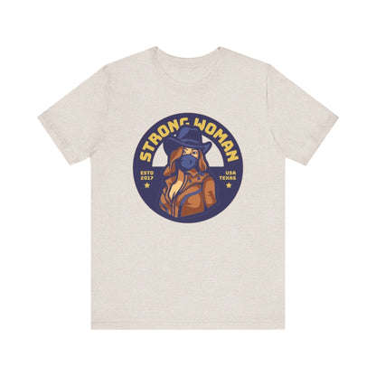 Unisex Graphic Tee - Strong Woman Printed Eco-Friendly Jersey T-Shirt.