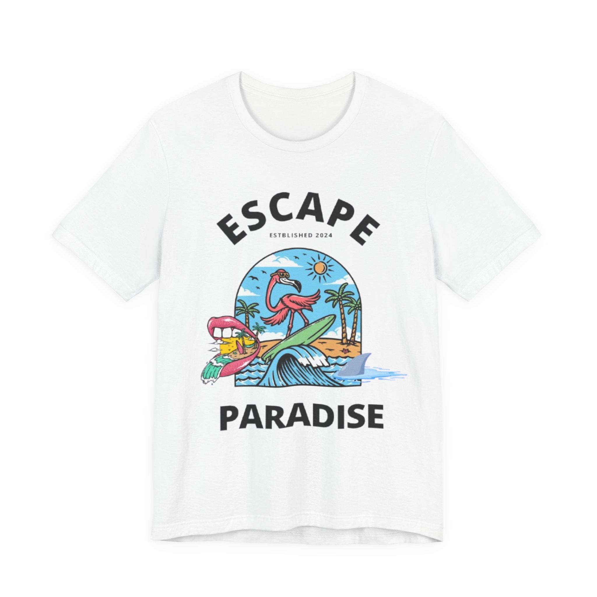 Unisex Graphic Tee - Eco-Friendly Unisex Jersey T-Shirt - Comfortable Casual Wear Tee - Escape Paradise Printed Tee - Gift