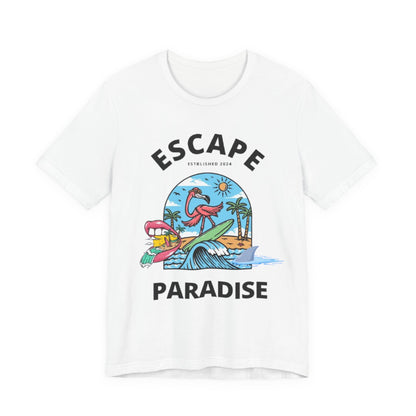 Unisex Graphic Tee - Eco-Friendly Unisex Jersey T-Shirt - Comfortable Casual Wear Tee - Escape Paradise Printed Tee - Gift