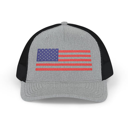 USA Flag Embroidered Snapback Trucker Cap, Perfect Gift for Patriotic Events, Outdoor Adventures, Summer BBQs, Father&