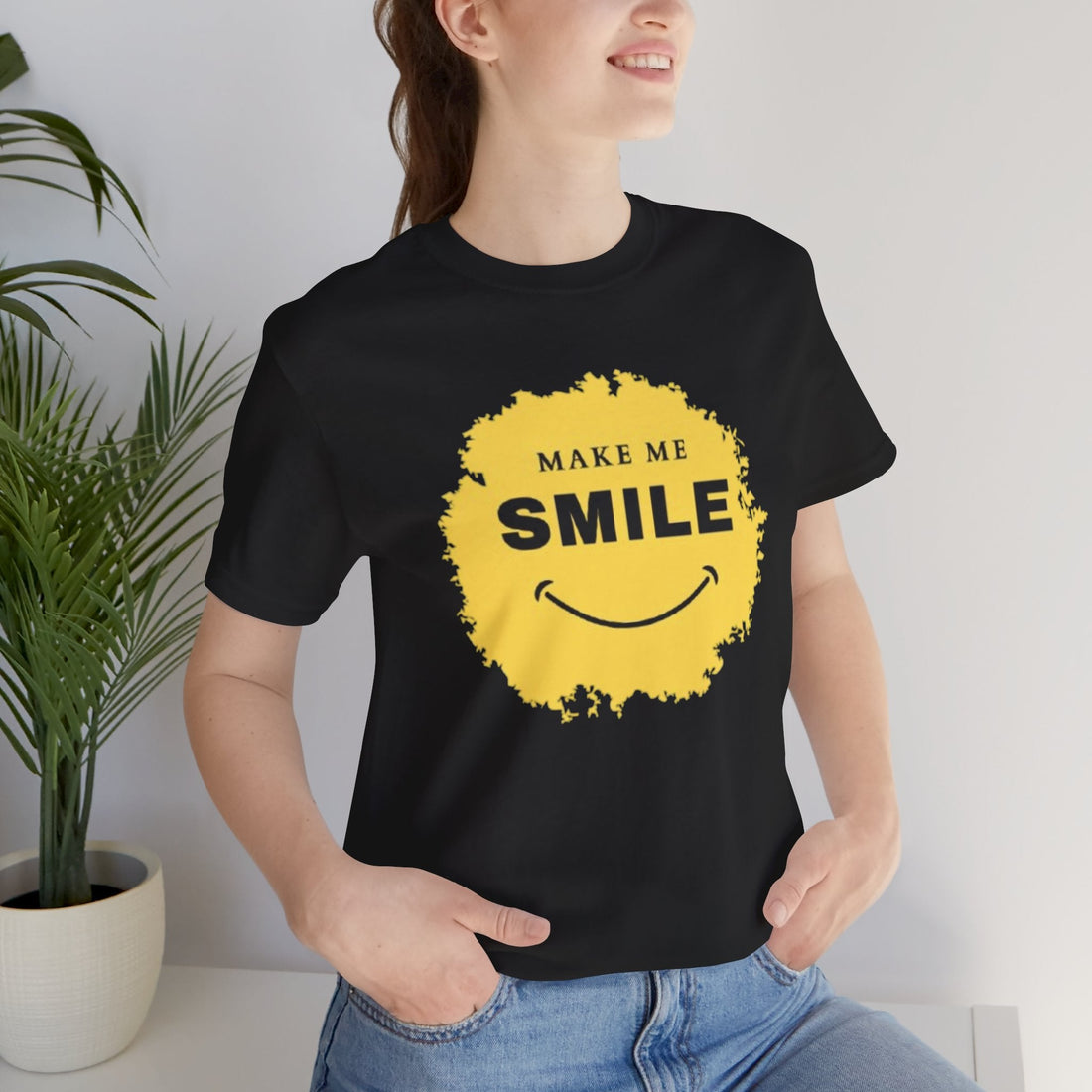 Unisex Graphic Tee - Make Me Smile Printed Tee Eco-Friendly Jersey Tee