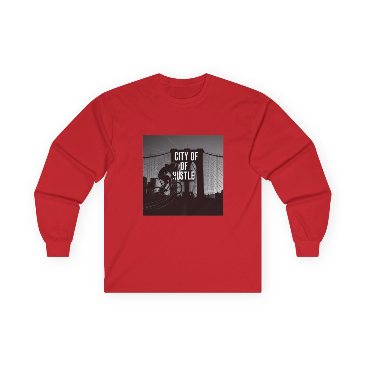 City of Hustle Long Sleeve Tee — Vintage Bridge Photo Graphic