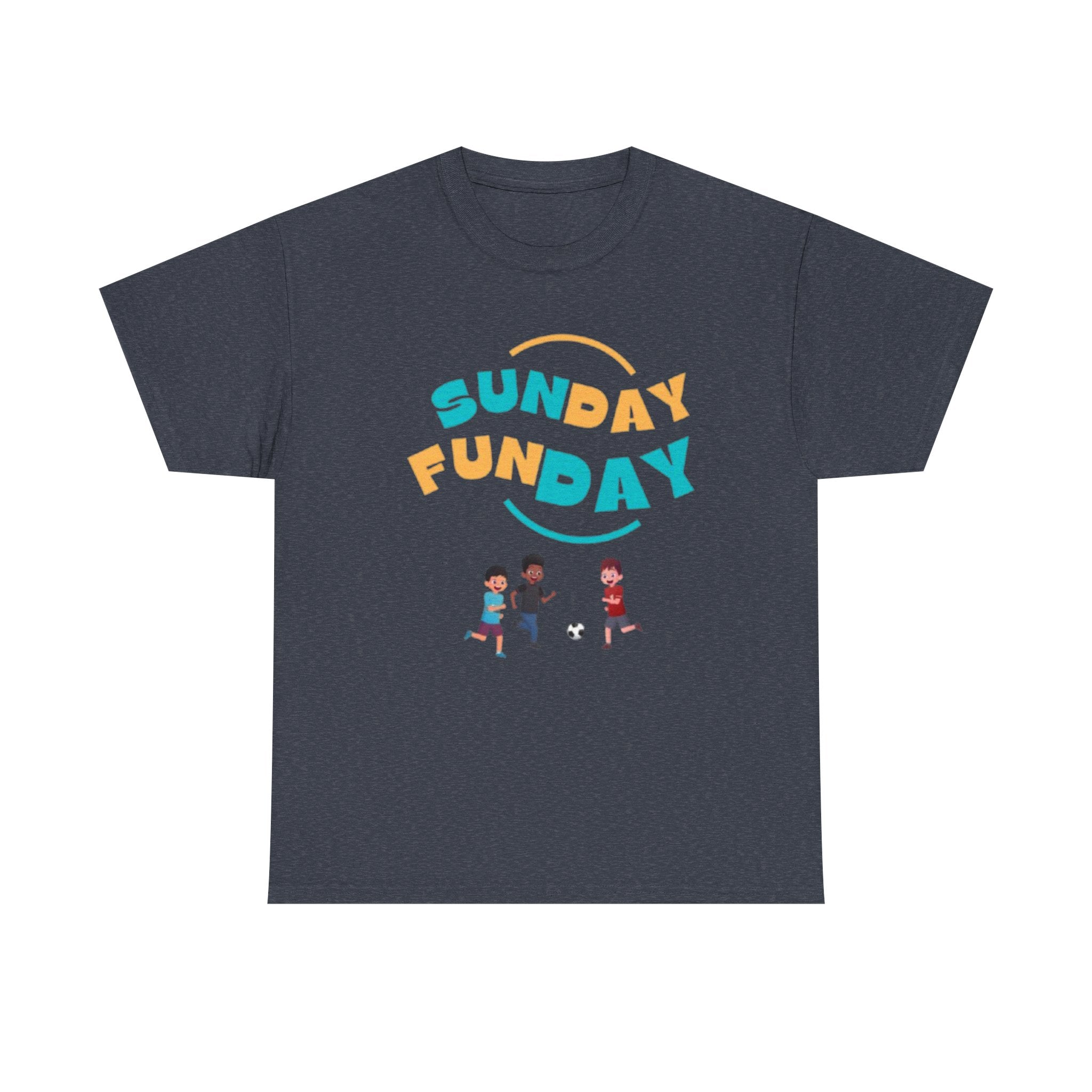Unisex Heavy Cotton Tee - Sunday Funday Printed  T-Shirt - Comfortable Casual Wear Tee - Unique Graphic Tee - Gift