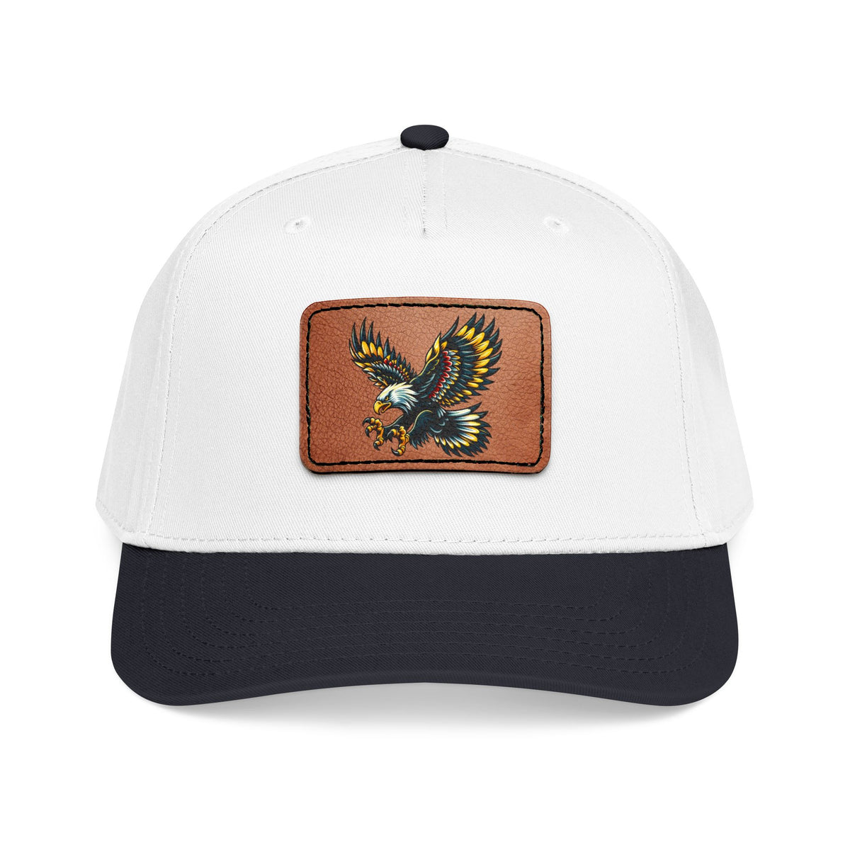 Eagle Leather Patch Baseball Cap — Vintage Flight Embroidered Patch Hat