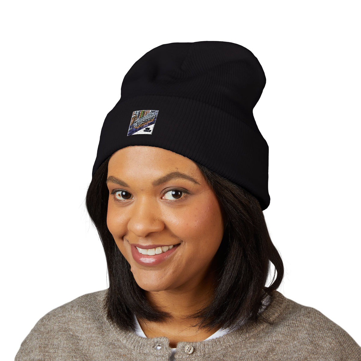Cozy Embroidered Cuffed Beanie - Winter Warmth &amp; Style
