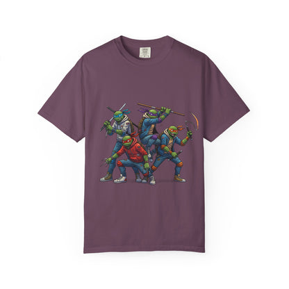 Ninja Turtle Trio T-Shirt | Retro Comic Heroes, Action Pose