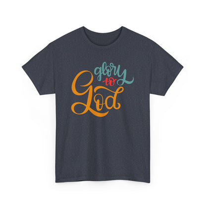 Unisex Heavy Cotton Tee Glory to God Printed T-Shirt Durable &amp; Stylish