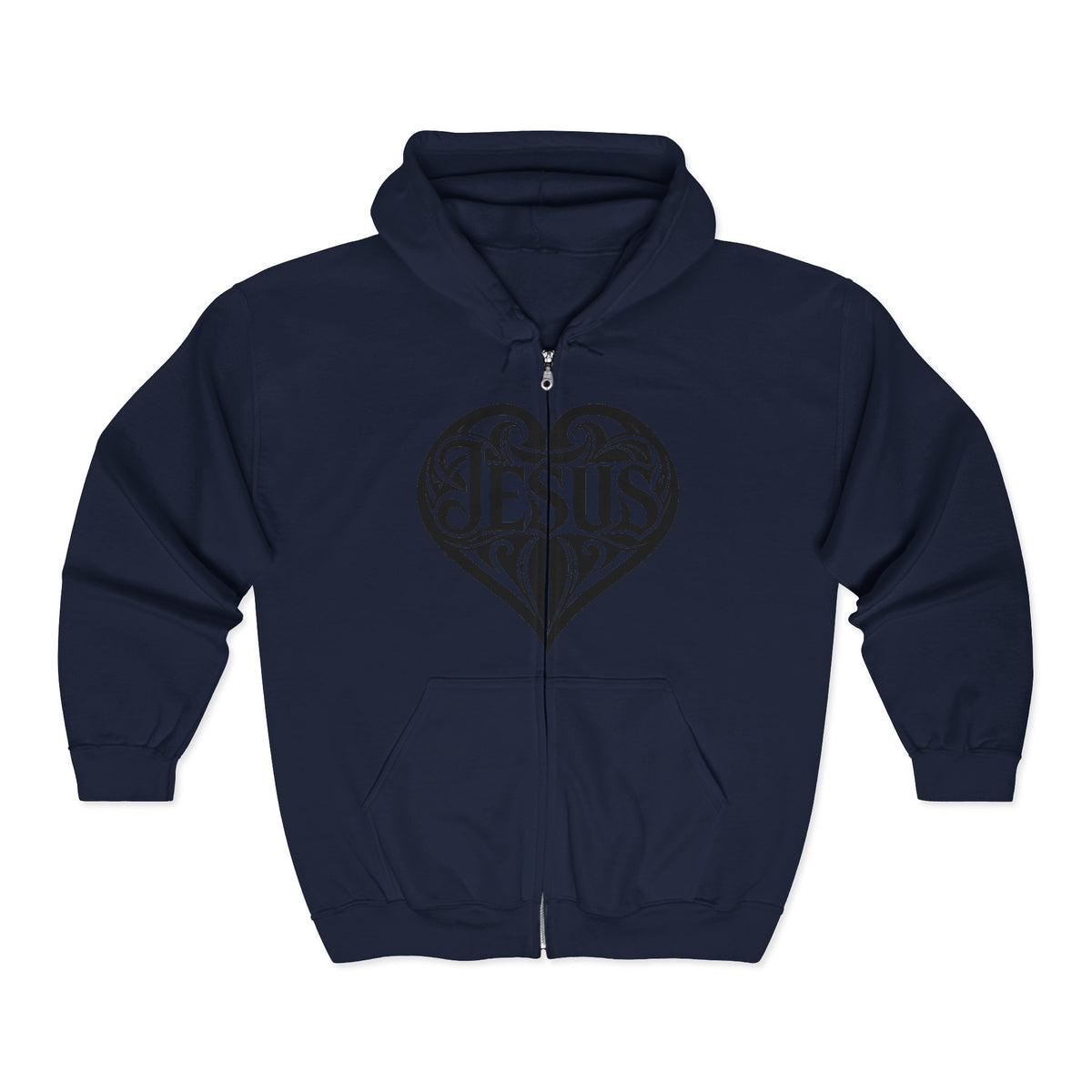 Heart Dagger Zip Hoodie – Gothic Heartline Full-Zip Sweatshirt