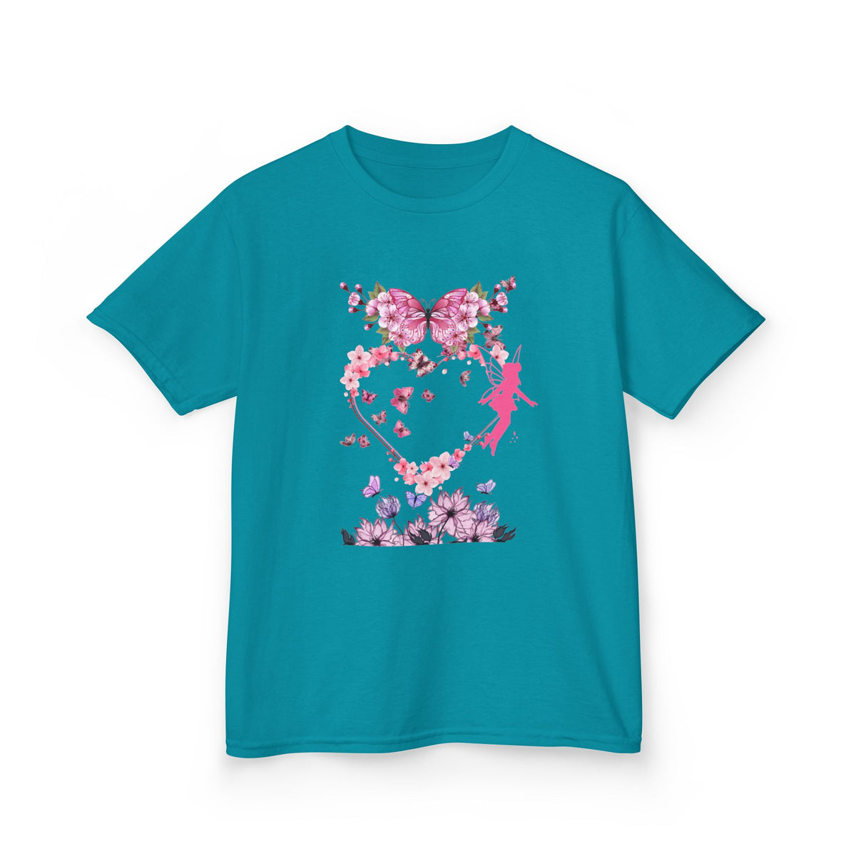 Floral Heart Kids Tee | Cute Floral T-Shirt for Kids, Gift for Birthdays, Spring Outfit, Family Photos, Casual Wear
