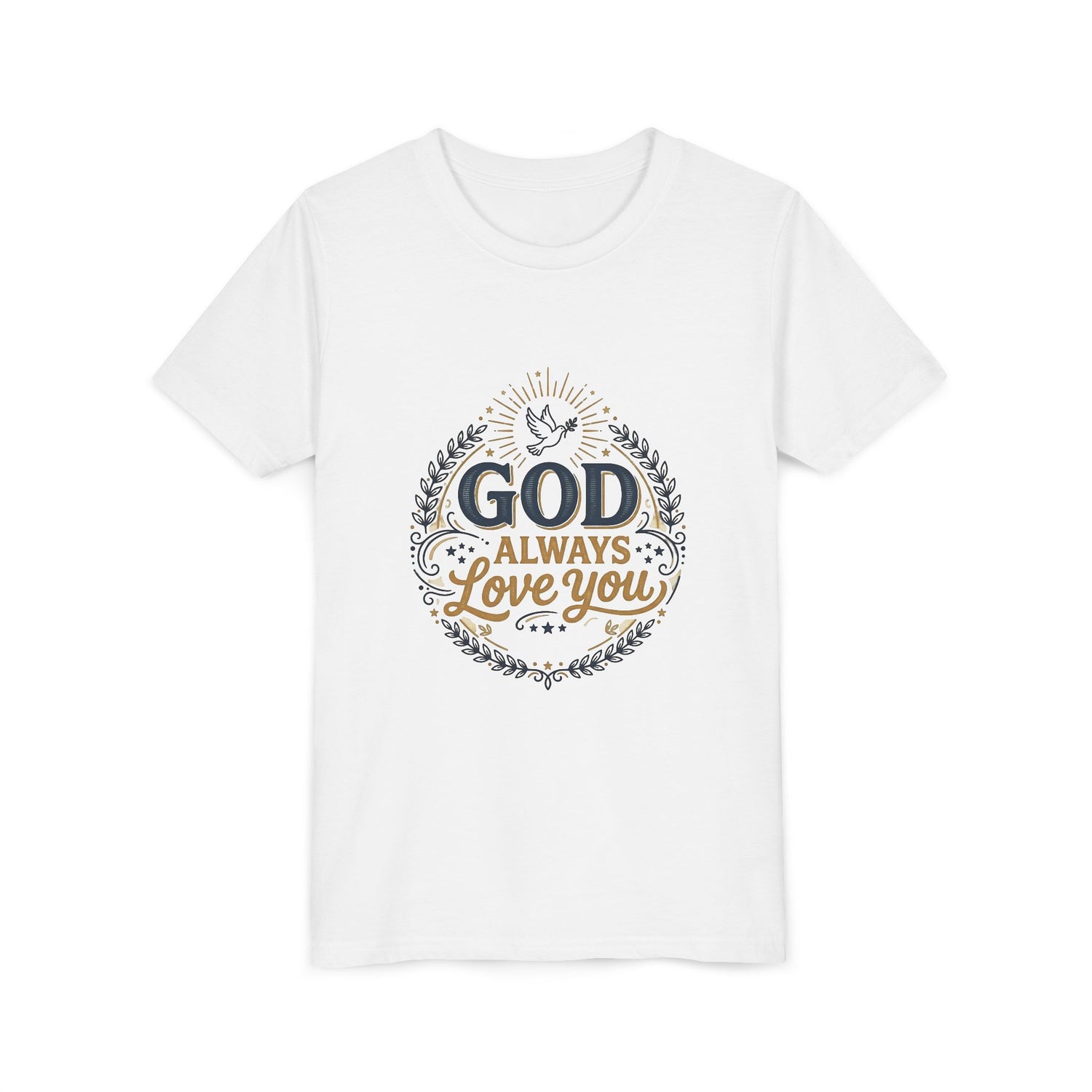 God Always Love You Youth Tee | Faith Christian Kids Shirt
