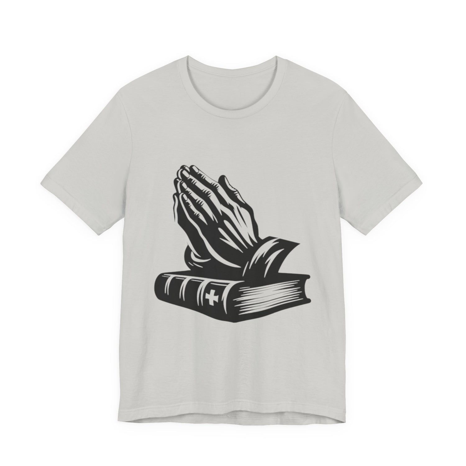 Prayer Hands &amp; Bible T-Shirt — Christian Faith Tee for Church, Prayer, Religious Gifts