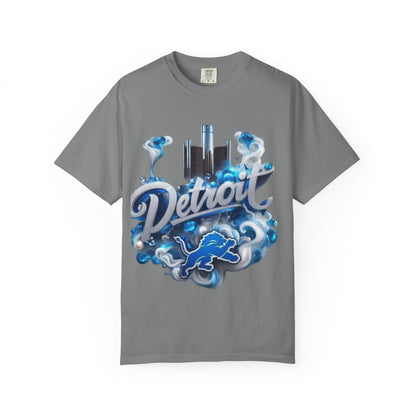 Detroit Skyline Lions T-Shirt — Retro Motor City Graphic Tee